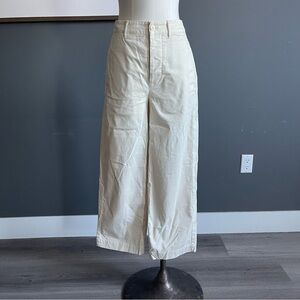 Alex Mill Kelly Wide Leg High Waist Pant Chino in Oatmilk